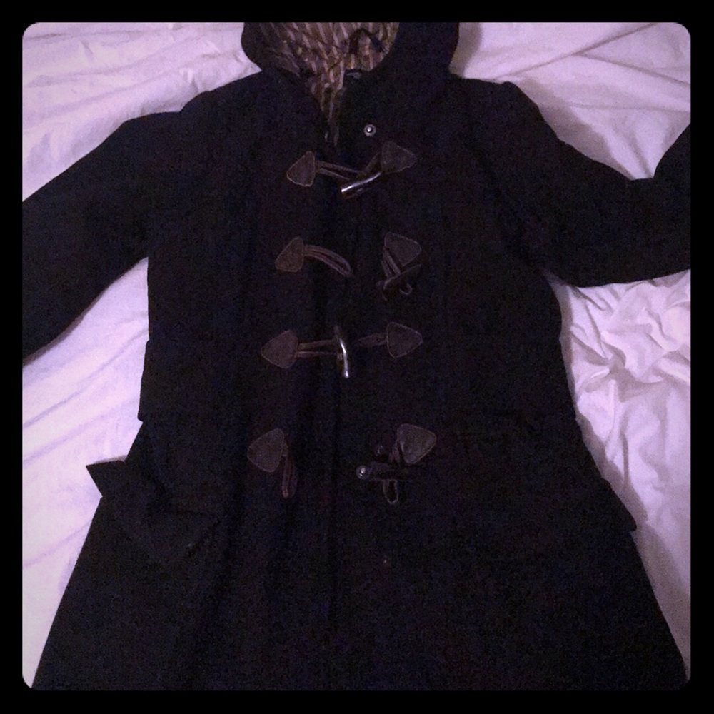 American Eagle black toggle wool coat